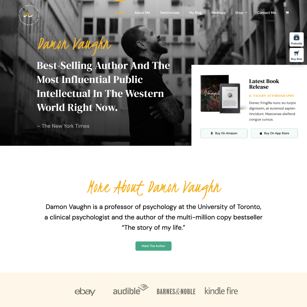 Author Website Design with Free VPS Web Hosting and Installation