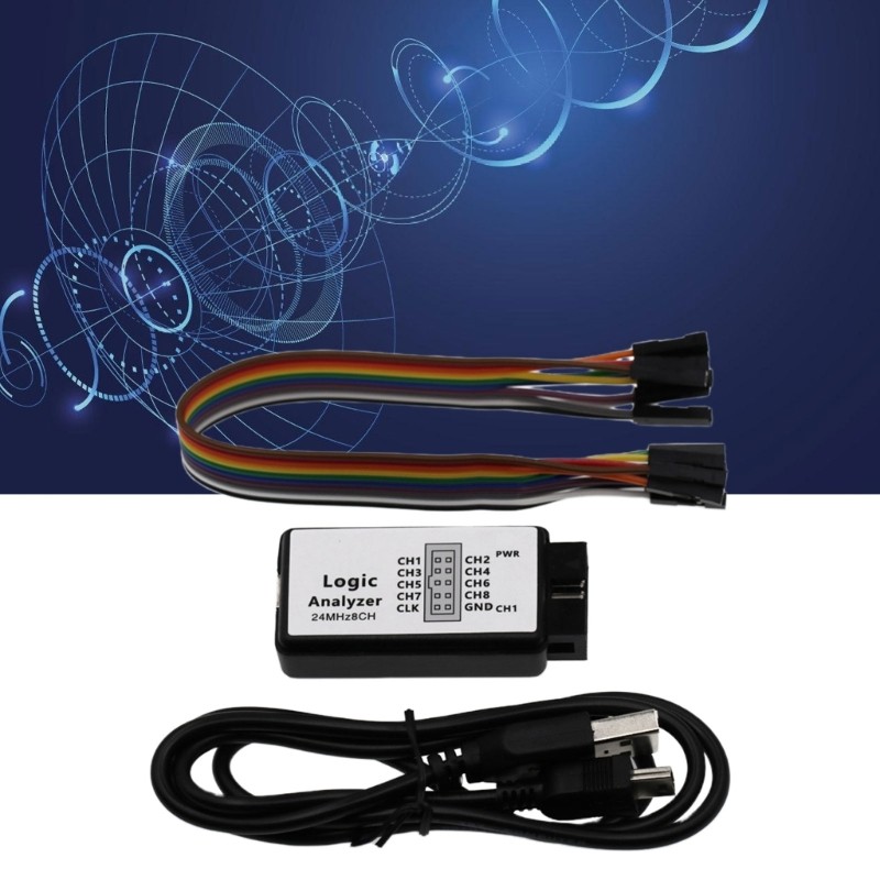High Precise USB Logics Analyzers 24MHz 8Channel Input for Digital Signal Tester