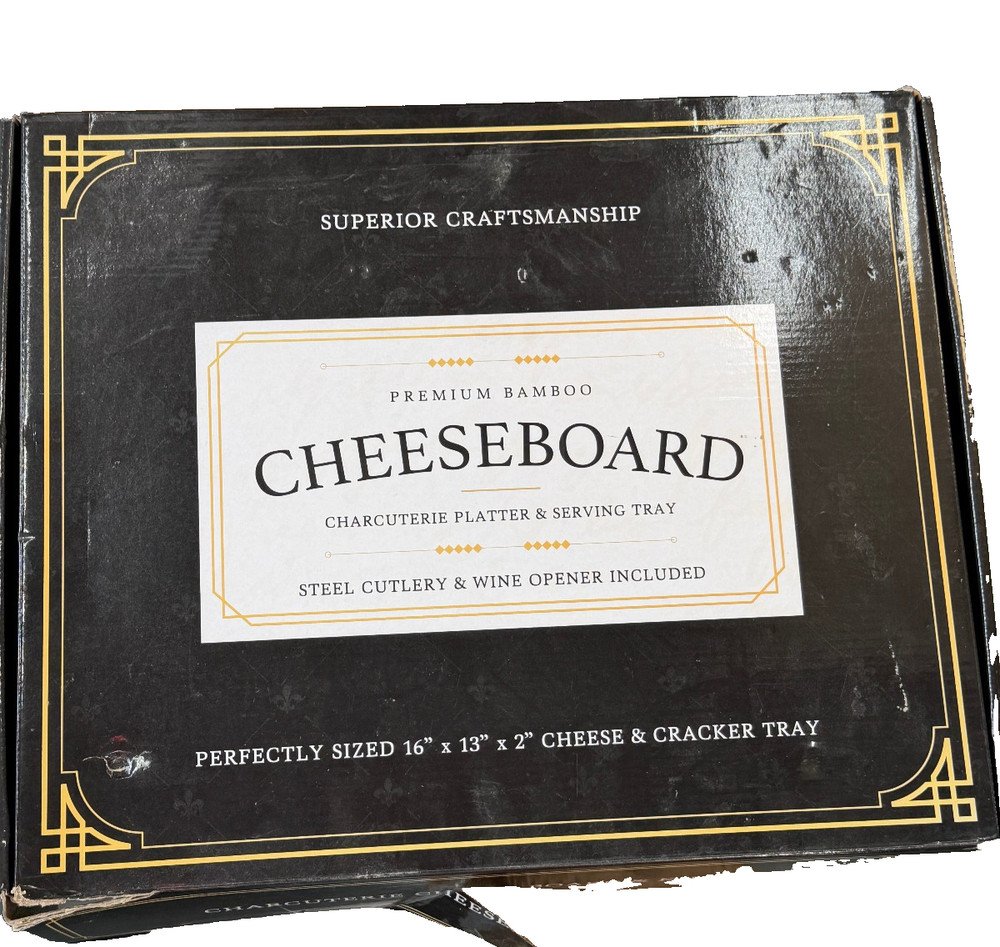 Smirly Premium Bamboo 3 Side Cheeseboard Set- New *CHECK