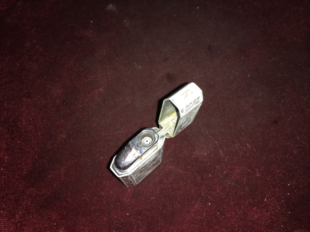 Vintage Ronson Jet Lite Butane Lighter Refillable Silver Tone