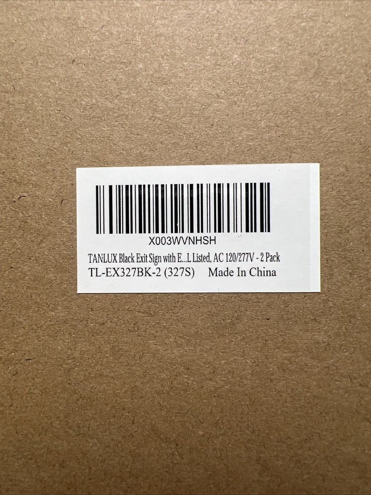 2 PACK TANLUX Black Exit Sign with Emergency Lights, LED Emergency Exit Light