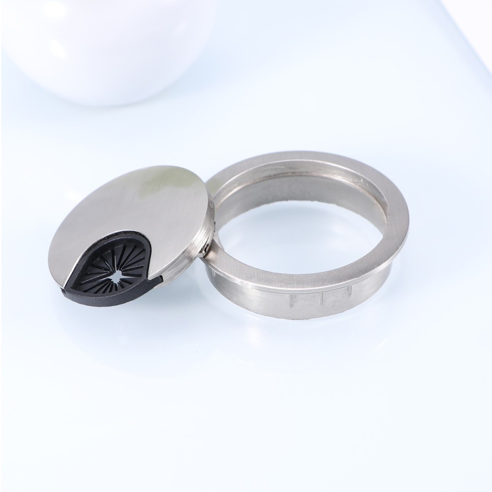 2 Pcs Wire Cable Hole Cover Pass Through Grommet Computer Desk Plate