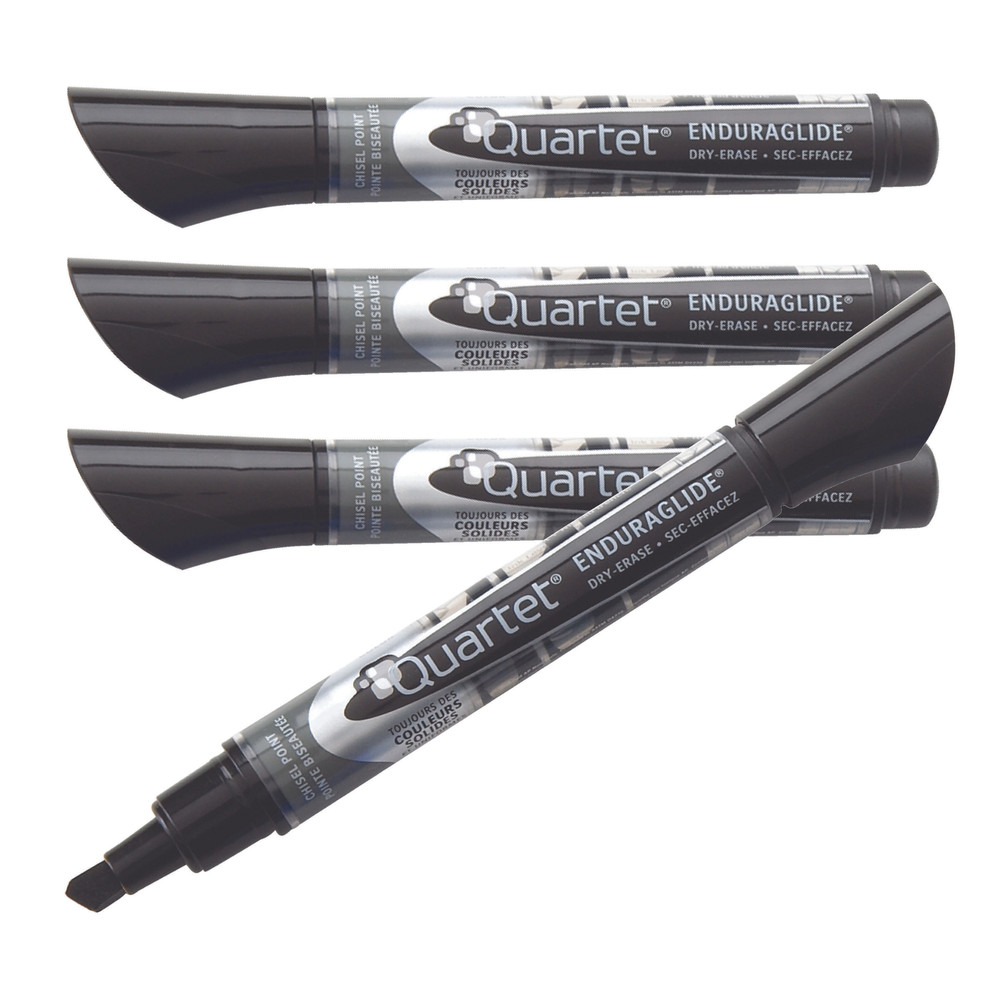 Quartet  EnduraGlide Chisel Tip Dry-Erase Markers: Black / Chisel / 12-pack Blac