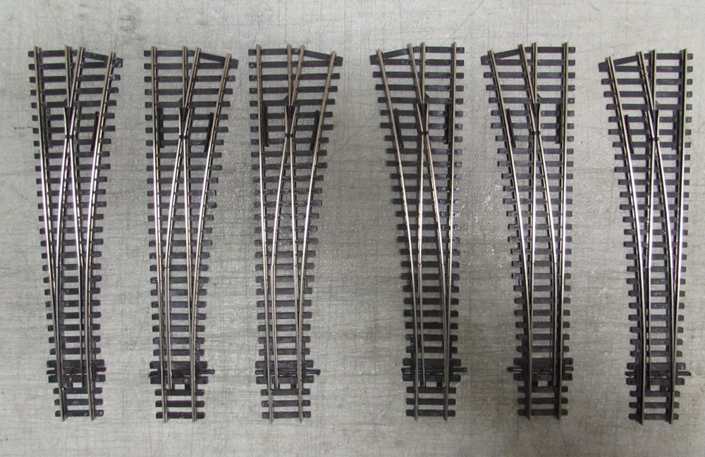 6 PECO NICKLE/SILVER SWITCH TURNOUTS HO SCALE (LOT 371)