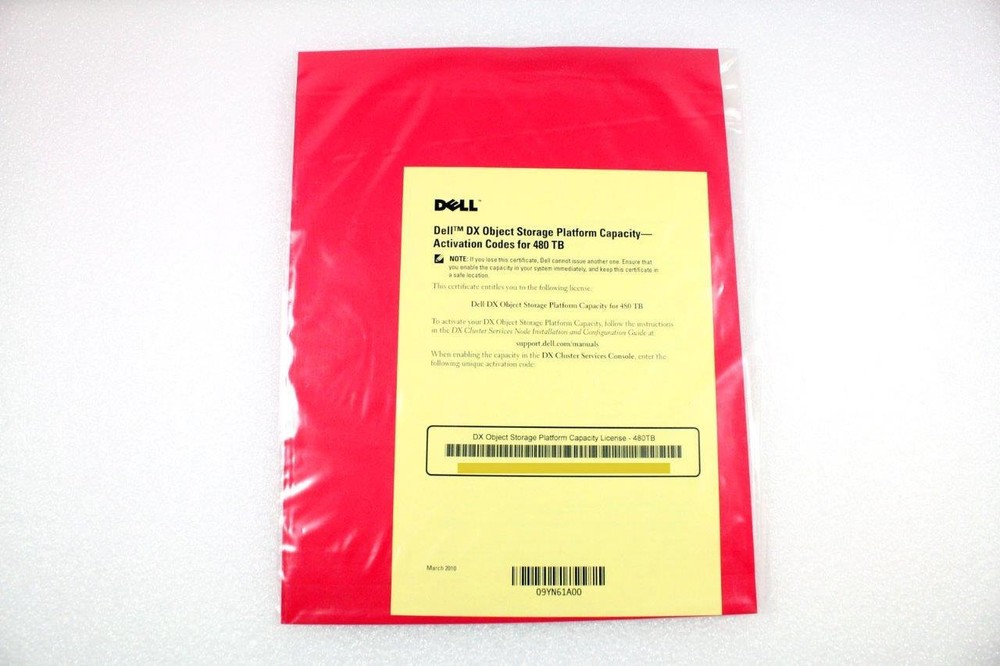 Dell DX Object Storage PlatFrom Capacity License Activation Codes - V2V22