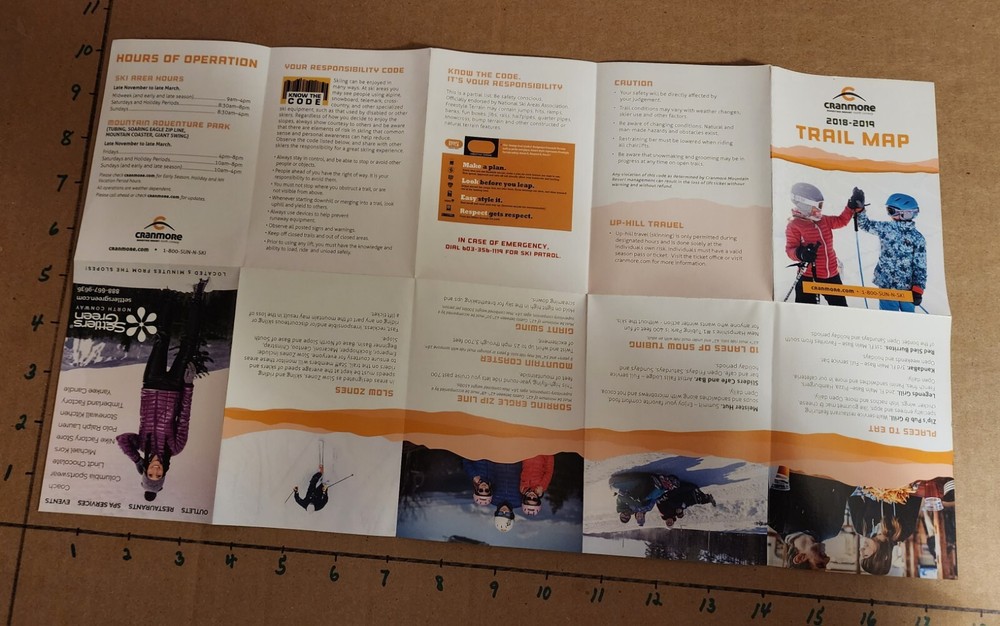 1960'S CRANMORE SKIMOBILE TRAIL MAP BROCHURES(2 DIFF.) PLUS 4 CURRENT TRAIL MAPS