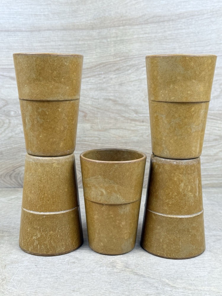 Lot 5 Vintage 1960s US Army Mess Hall Cups Melmac Melamine Stackable Durable
