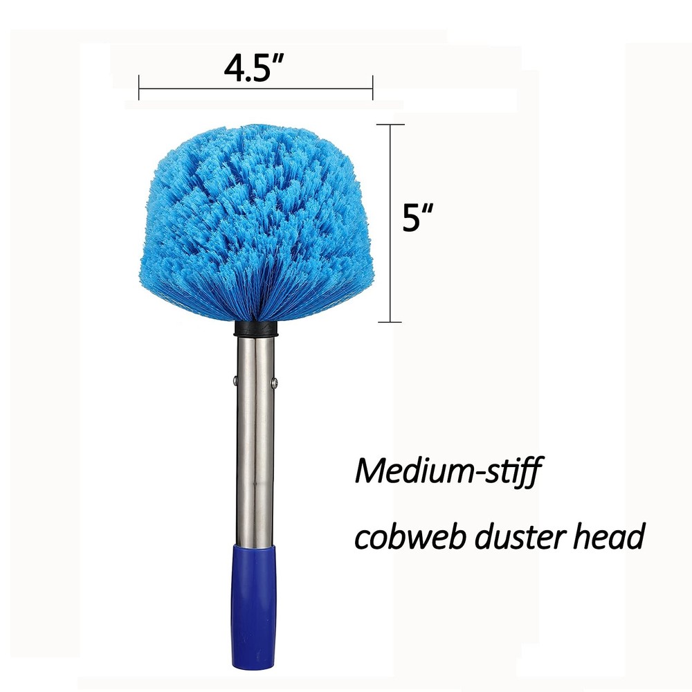 Duster, Cobweb Duster with Extension Pole, Medium Stiff Bristles Cobweb Duste...