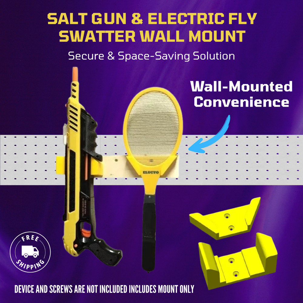 Salt Gun & Electric Fly Swatter Wall Mount – Secure & Space-Saving Solution