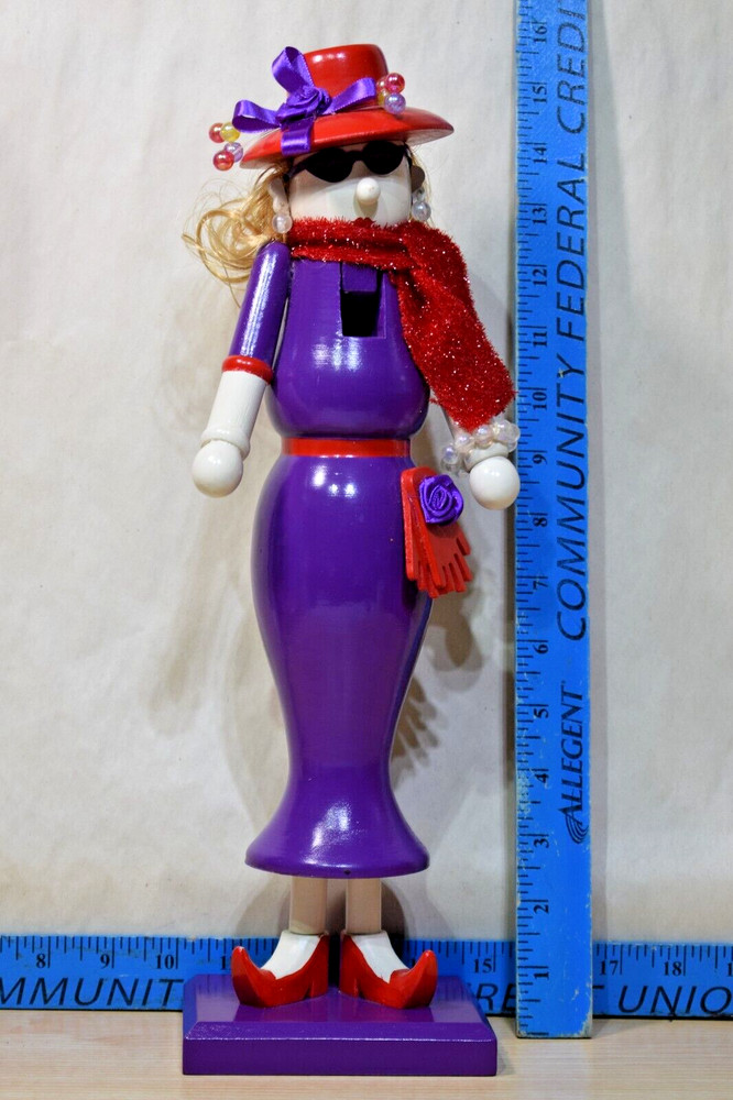 Wooden Lady Nutcracker Red Hat
