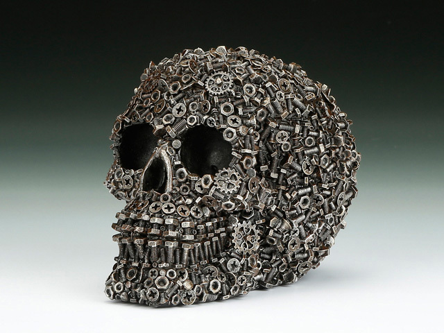 Skull Nuts & Screws  Figurine Statue Skeleton Halloween