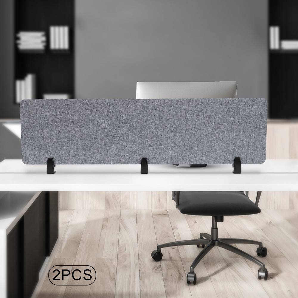60"x16" Stand Up Clamp-on Desk Divider Mounted Privacy Panel Acoustic Panel