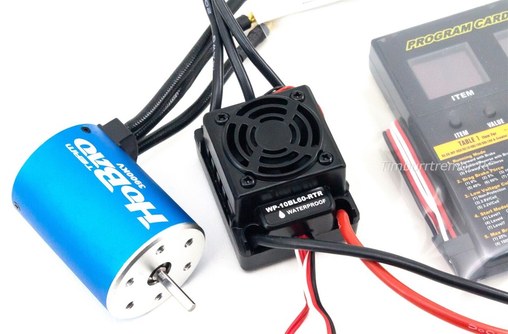 Hobbywing WP-10BL60-RTR Waterproof ESC Program Card 3900Kv Brushless Motor Combo