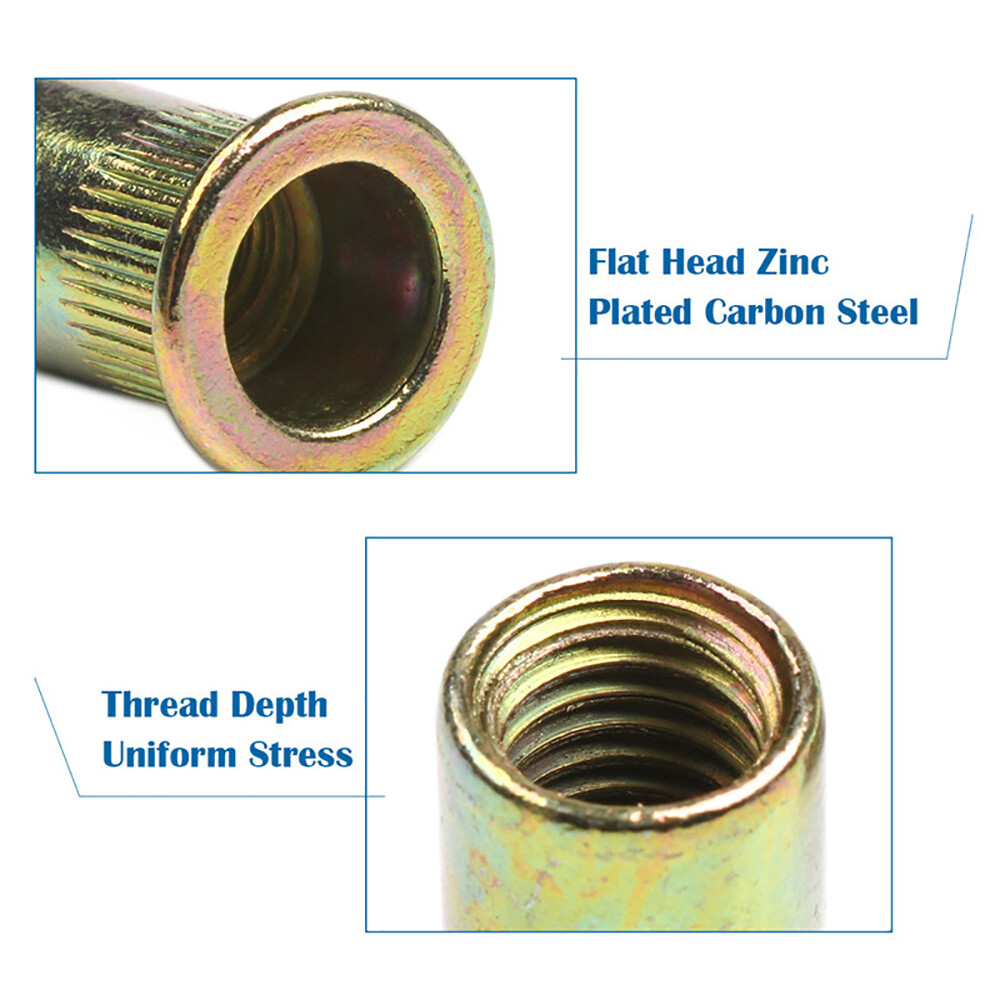 1450PC Rivet Nuts - Rivnut Gun Nut Setter Thread Setting Nutsert Tool Metric/SAE