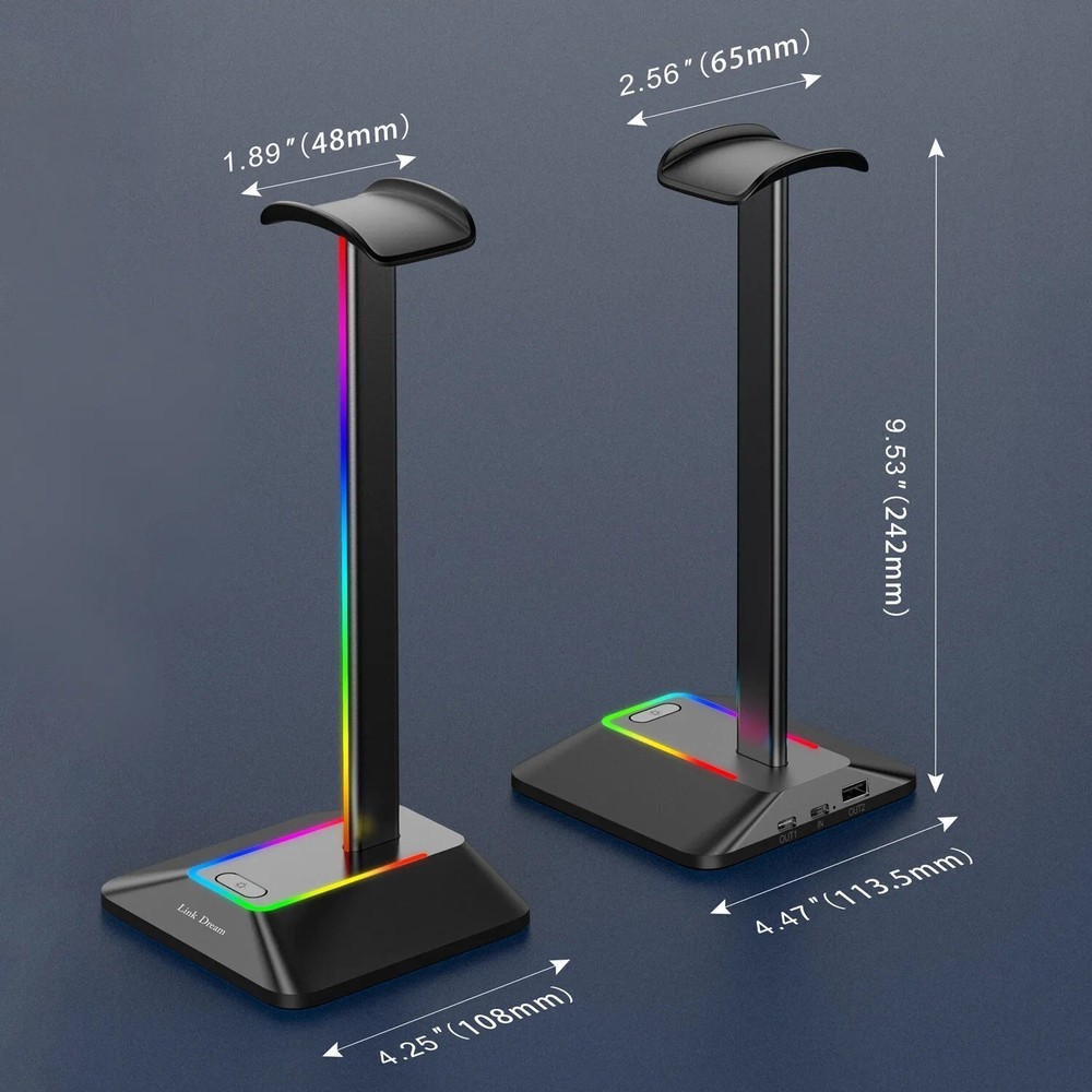 RGB Neon Light Gaming Headphone Stand