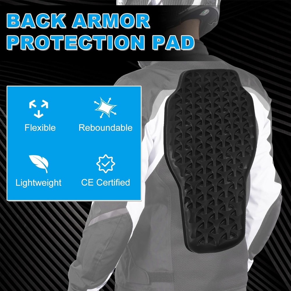 Universal Motorcycle Back Protector Insert, CE Level 2 Armor Insert Pads Set of