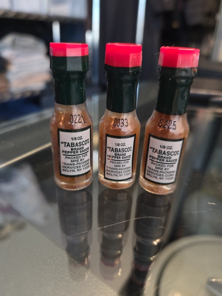 MRE tabasco bottles lot of 3
