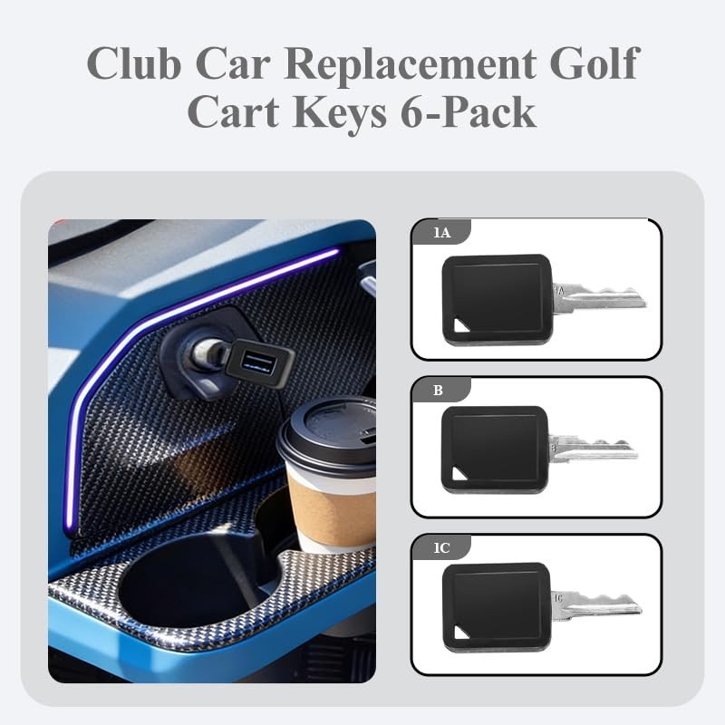 Golf Cart Replacement Key Set Universal Ignition Switch Key Fits Mainstream