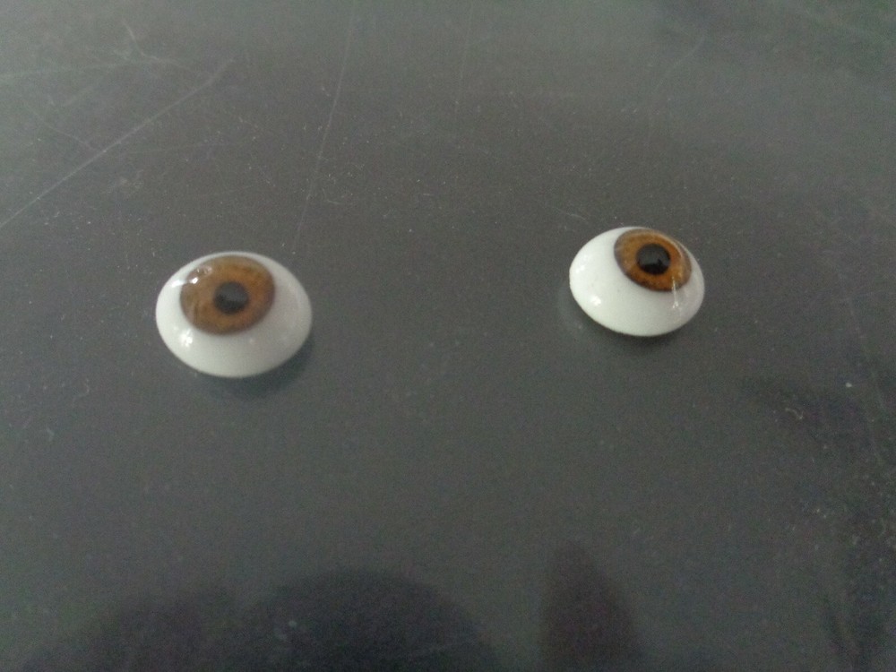 DOLL EYES - GLASS FLAT OVAL - 8MM - HAZEL