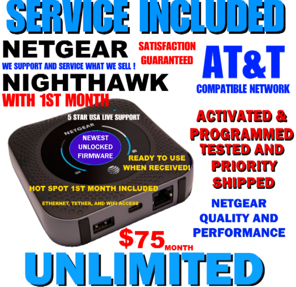 NETGEAR NIGHTHAWK HOTSPOT ✅ INCLUDES UNLIMITED DATA PLAN! 😀 TRUSTED SELLERS!