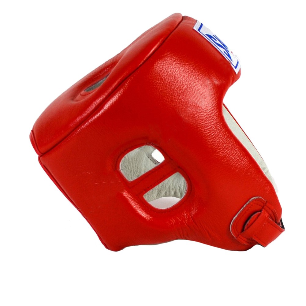 Sandee Open Face Leather Headgear - Small - Red/White