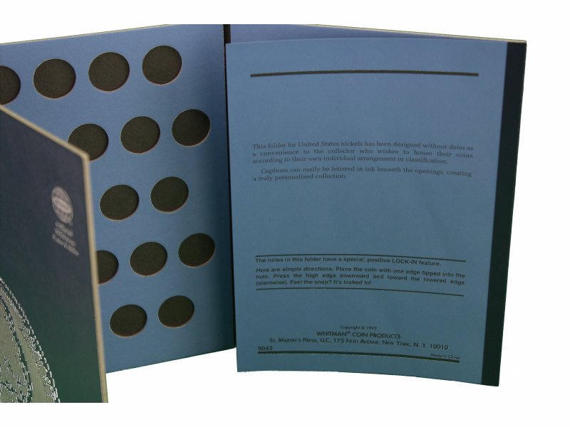 Nickel Coin Folder Plain No dates, by Whitman