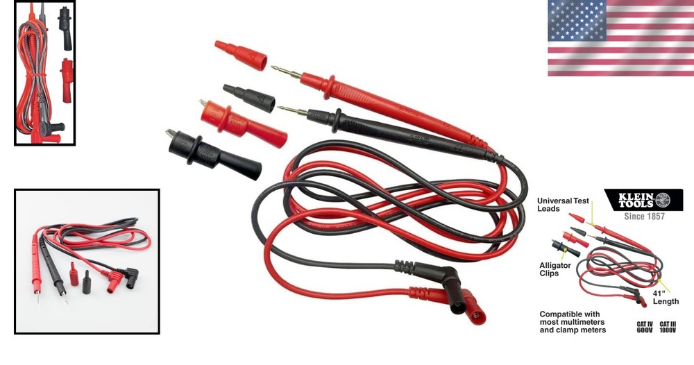 Klein Universal Replacement Lead Set with Alligator Clips - 41 Inch
