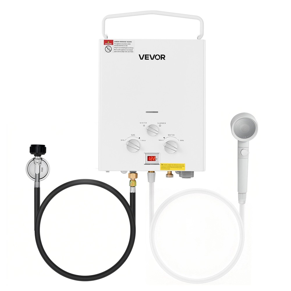 VEVOR Portable Propane Water Heater 5L Tankless with Water Pump for RV Camping