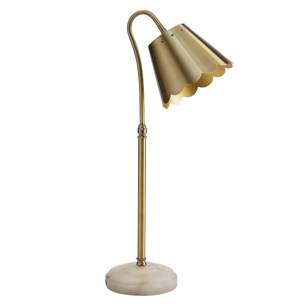 Ballard Designs Izzie Touch Task Lamp Brass Alabaster USB Desk Light