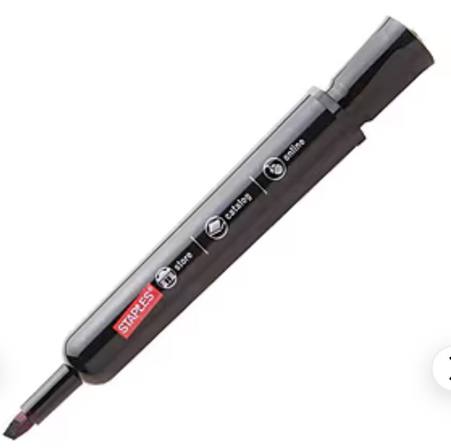 STAPLES Duramark™Permanent Markers, Chisel Tip, Black, Dozen