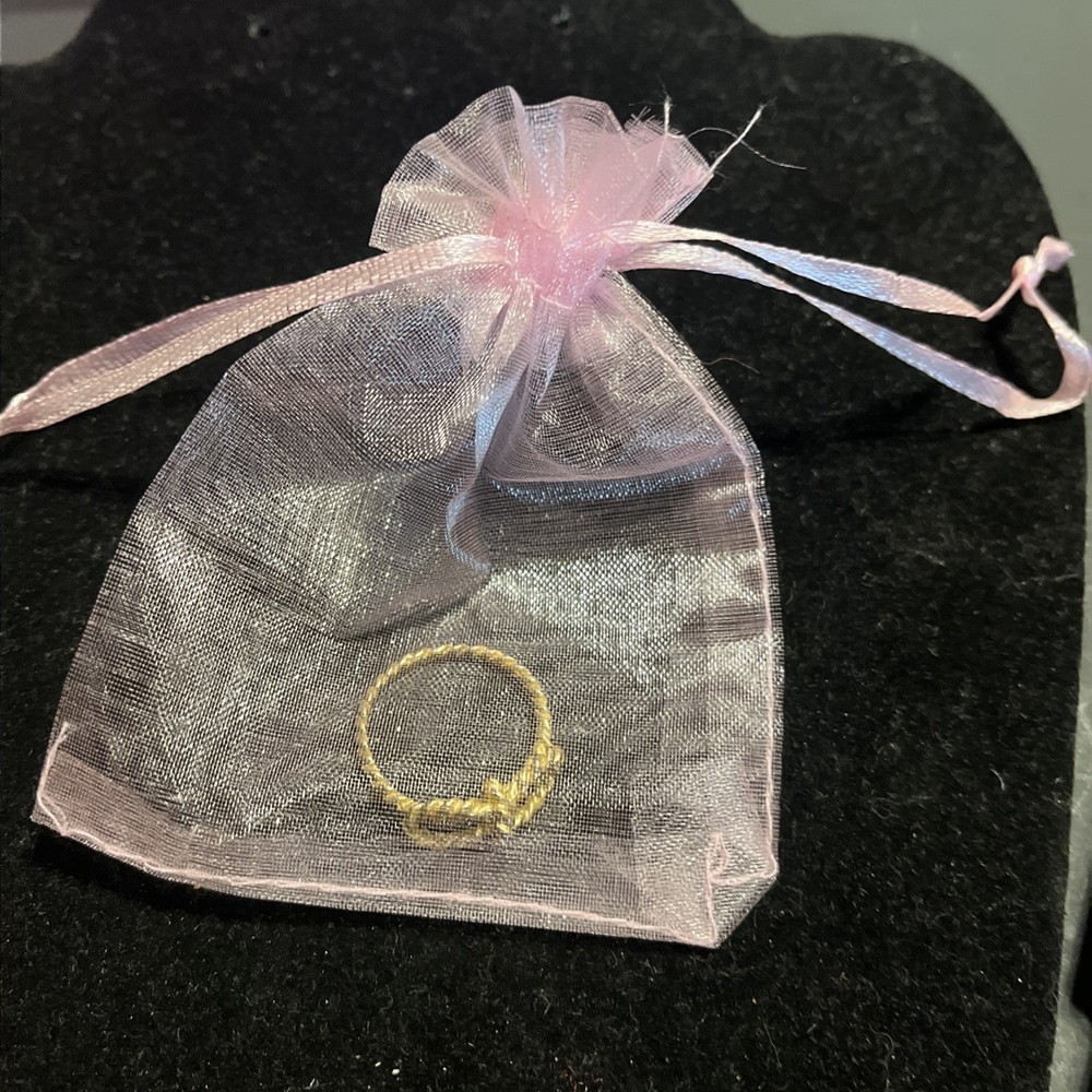 Goldtone Twisted Rope Bow Ring Size 8.5