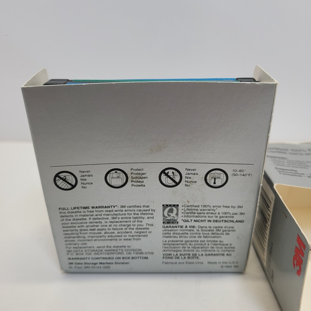 6 3M 3.5" DS HD Diskettes Open Box Unused