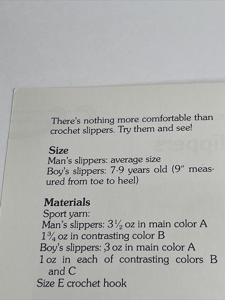 Marshall Cavendish Father & Son Slippers Crochet Pattern