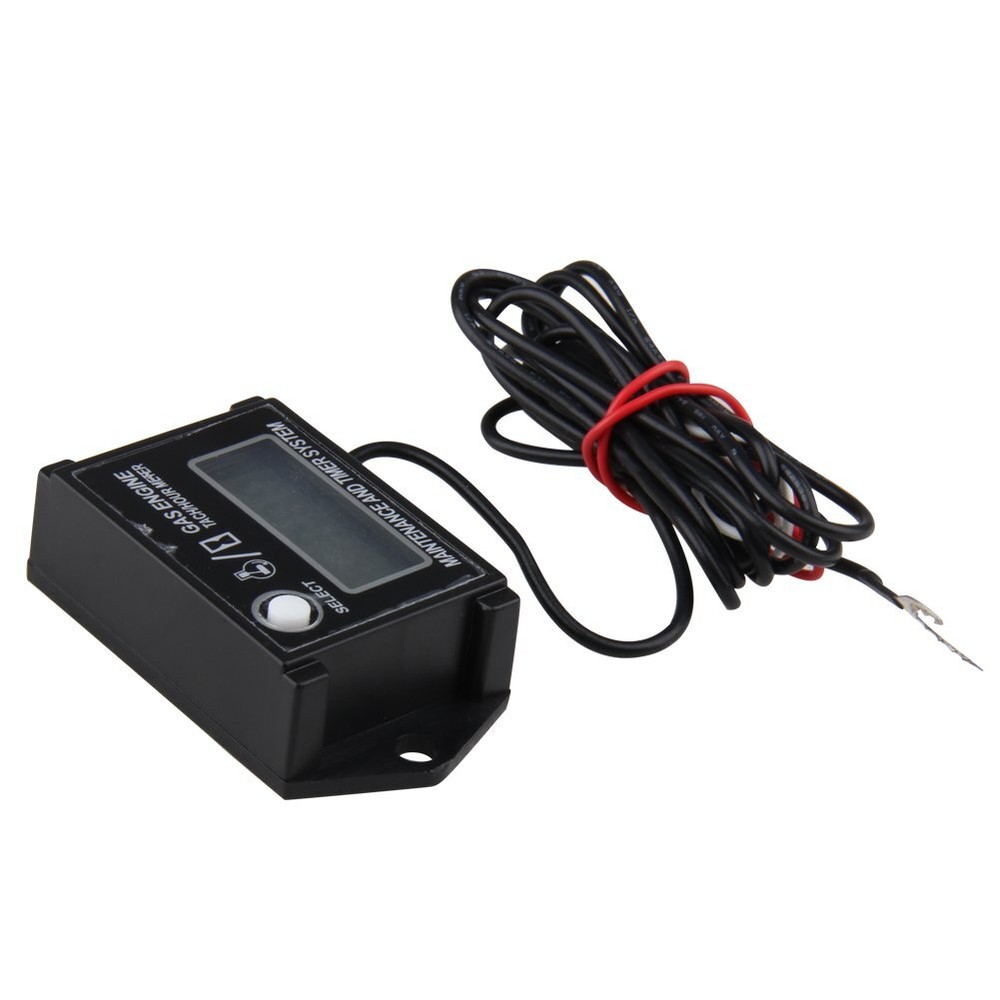 Waterproof Digital Tiny Tach Meter Small Engine Tachometer Hour Meter Inductive