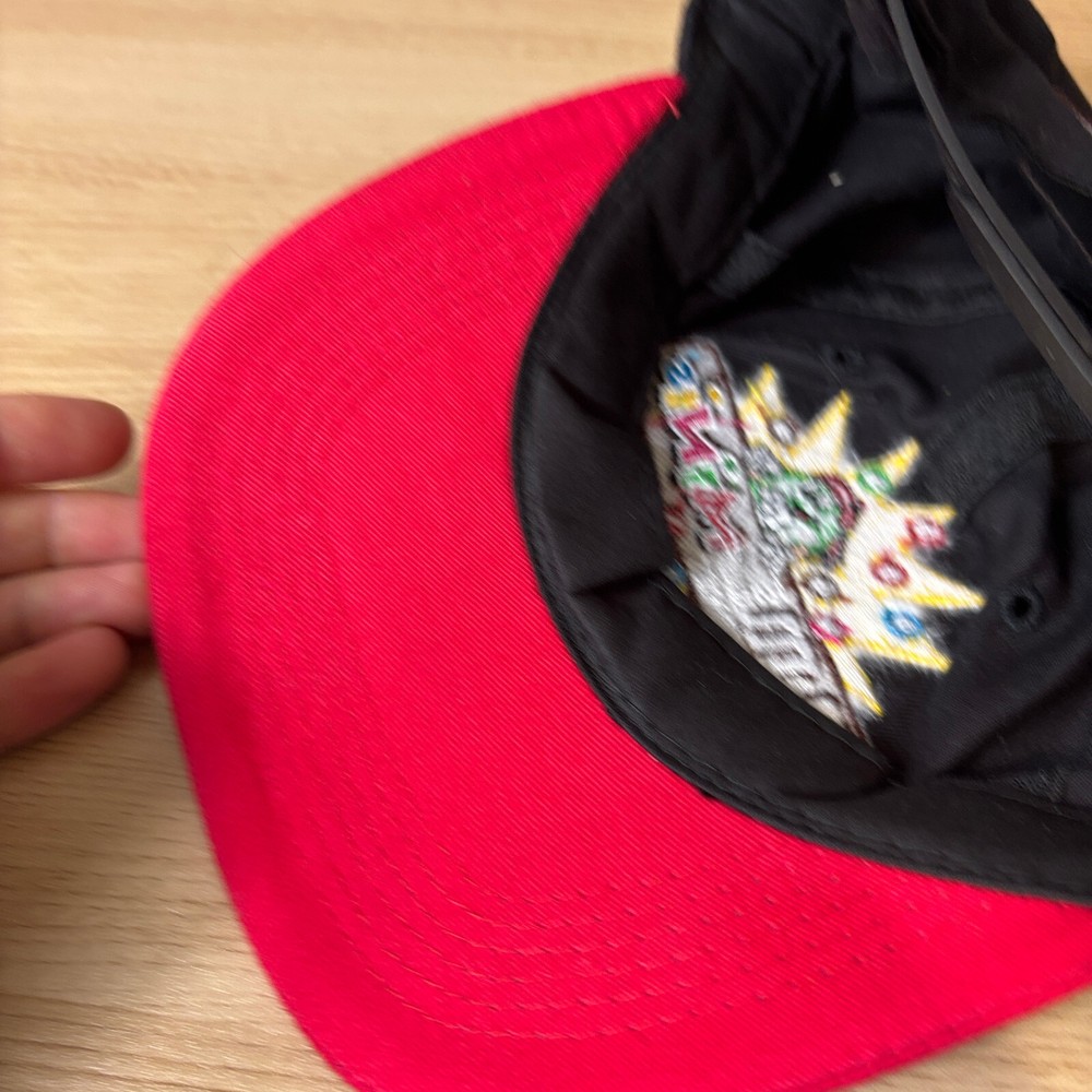 Vintage M&Ms Hat Cap Snap Back Youth Black Red Minis Adjustable