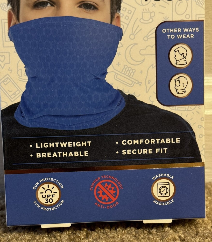 Copper Fit Youth Face Protector Blue One Size