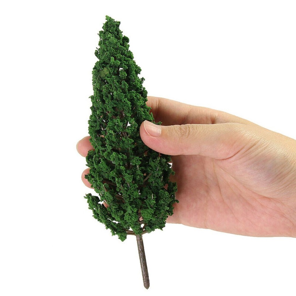10pcs Model Pine Trees 15cm Deep Green Pines For Scale Model Railroad Layout New
