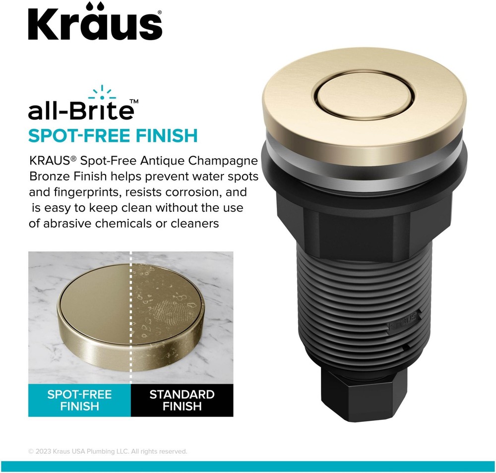 Kraus KWDA-200 Garbage Disposal Air Switch Kit - Stainless Steel