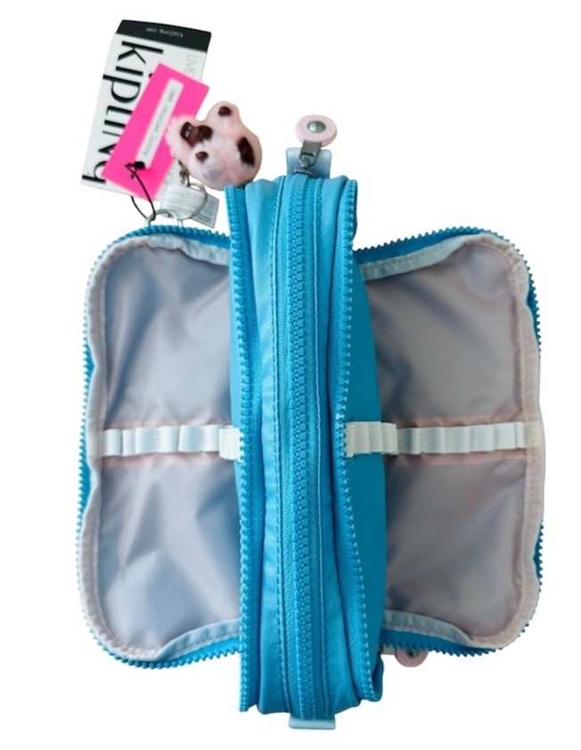Kipling GITROY Metallic Pencil Cosmetic Case Accessories Sea Blue