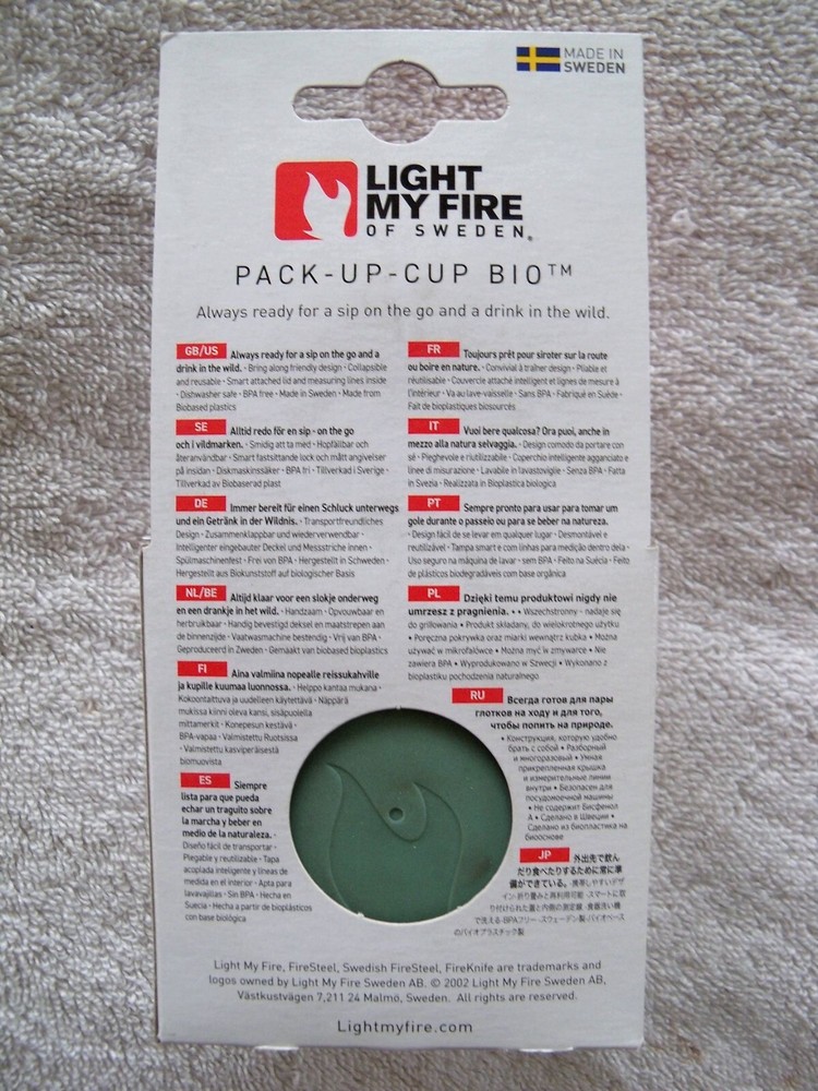Light My Fire Pack-up-Cup - Collapsible Camping Cup - Reusable BPA Free