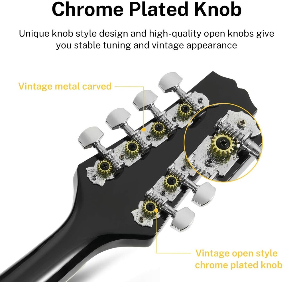 8 String Mandolin - Black - Maple Neck & Rosewood Fingerboard!