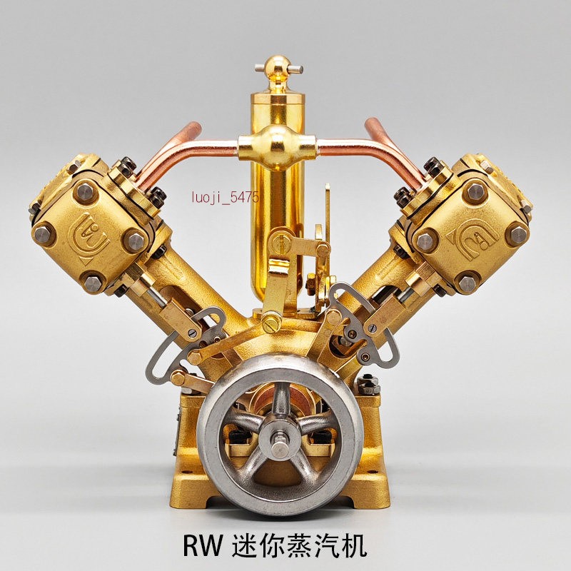 Model Train Machinery Dual Cylinder Steam Engine Home Decoration Experimental