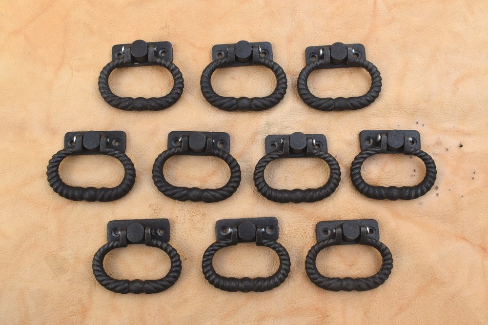 Cast iron door Knob gate handle vintage Style pull drop handle Hardware 10 pcs