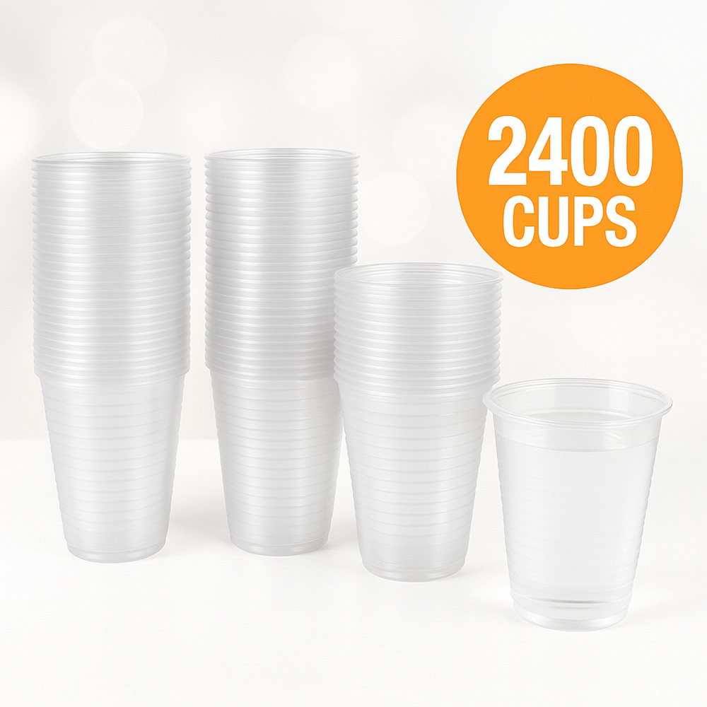 Metro Source 5 oz Clear Plastic Cups 2400 Ct | Disposable Drinkware for Parties