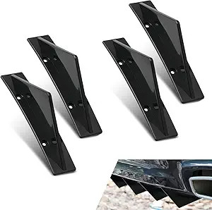 4 PCS Car Lower Bumper Lip Diffuser, Anti-scratch Triangular-shap Color: Black