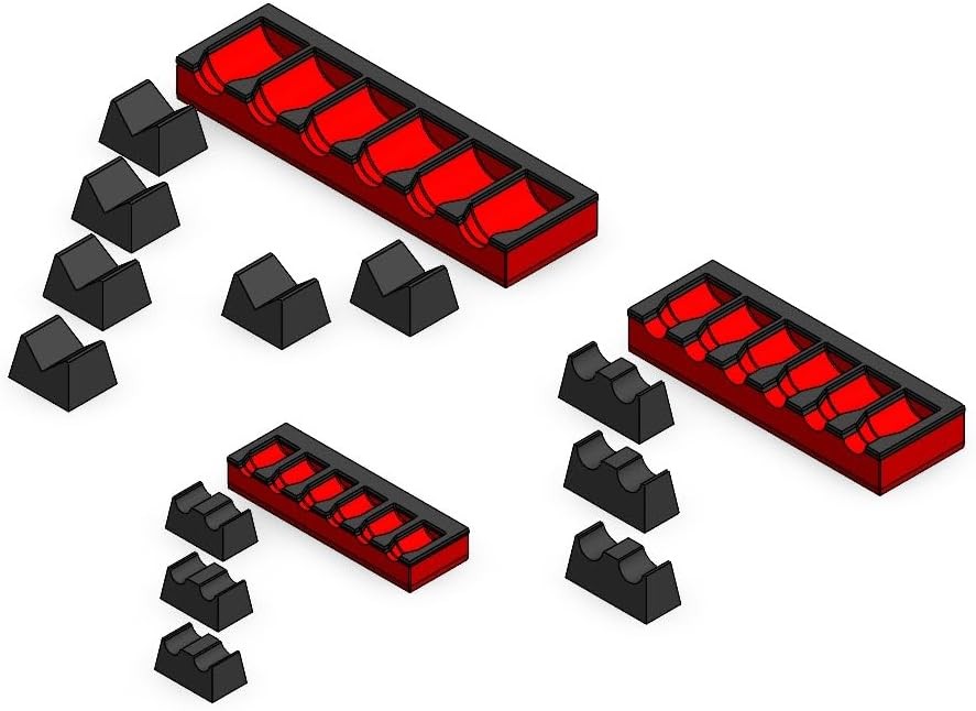 MagAttach Socket Extension Organizers 3 Piece Set Red/Black)