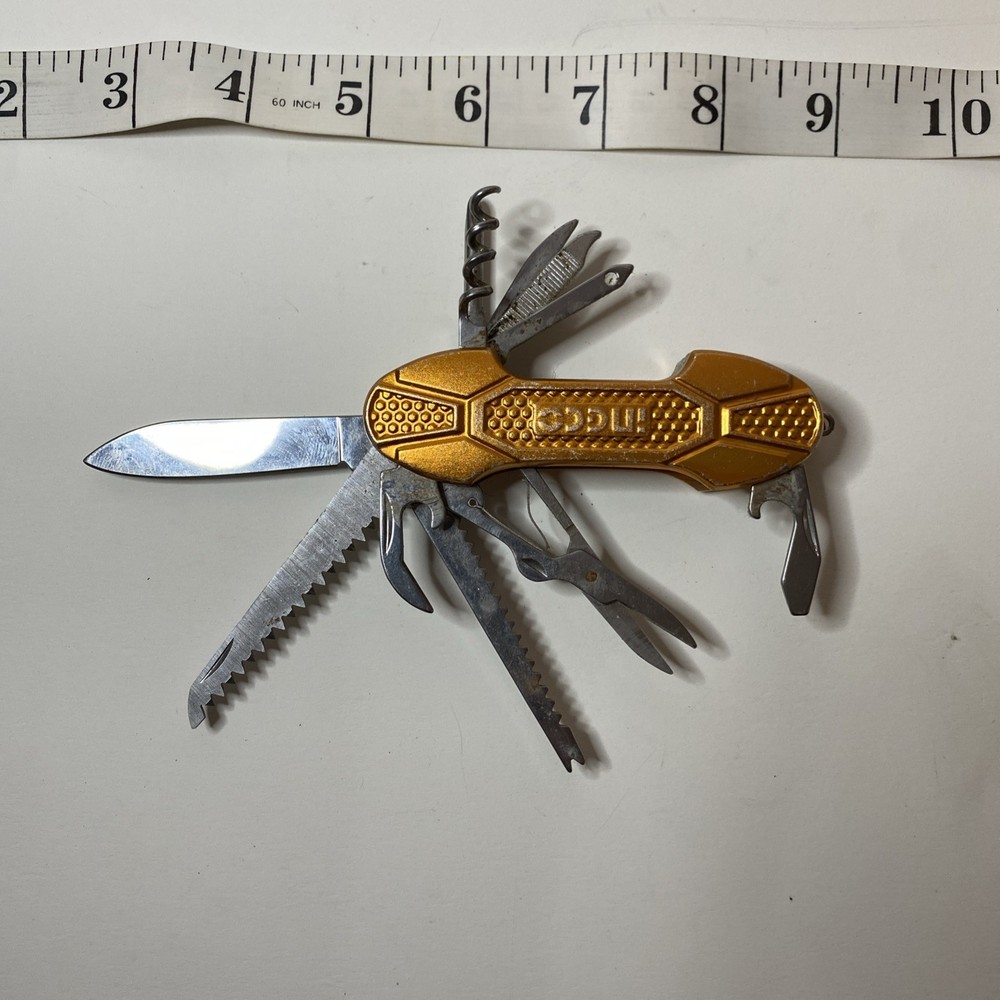 Ingco Multi-tool Pocket Knife – Compact Folding Tool with Orange Handle