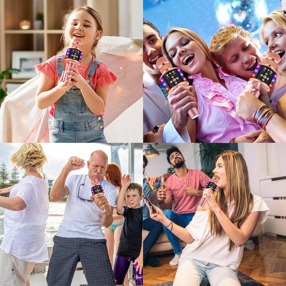 Karaoke Microphone for Singing - Portable Bluetooth Speaker