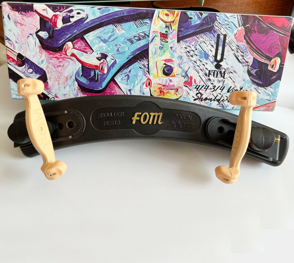 Violin Shoulder Rest Support for 4/4-3/4 Violin Adjustable Black Pad