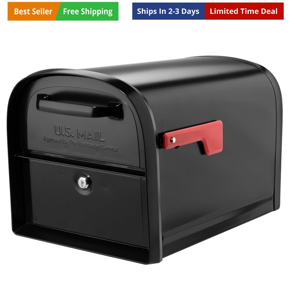 Oasis 360 Locking Parcel Mailbox, Extra Large, Black,